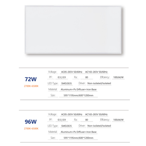 Paneles de luz led de techo rectangular, luz de panel plano de 50w regulable de 0-10v, panel de luz led redondo de cristal pa - Product Image 6
