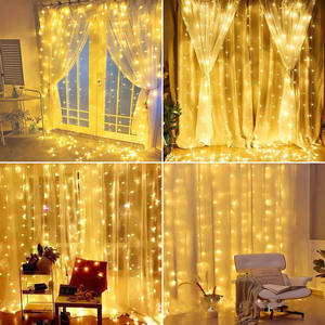 Nouvelles décorations de Noël et de mariage : rideaux lumineux en feuilles de saule et rotin, éclairages LED pour intérieur et extérieur, ensembles de bandes lumineuses pour décorations de fond. - Product Image 3