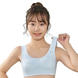 <span class=keywords><strong>Bralette</strong></span> sin Varillas, Delgado y Transpirable <span class=keywords><strong>para</strong></span> Niñas y <span class=keywords><strong>Adolescentes</strong></span>, Diseño Sólido, Sujetador de Desarrollo con Tirantes Anchos y Copa Fija - Product Image 1
