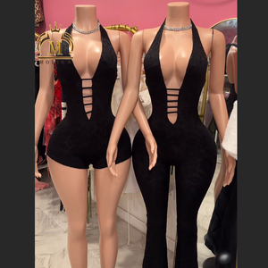 Nuovi tute da donna alla moda tute aderenti senza schienale in <span class=keywords><strong>pizzo</strong></span> elasticizzato tute di un pezzo eleganti tute da donna - Product Image 1