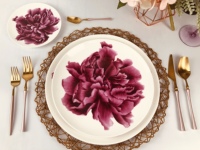 Veweet — ensemble d'assiettes de mariage chinois, os de rose, ballerines élégantes