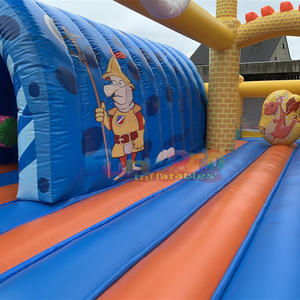 Castillo inflable comercial para niños, con tobogán y pista de obstáculos, con diseño de dragón. - Product Image 3