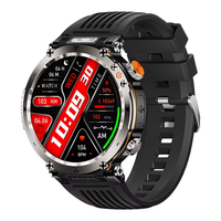 HT30 jam tangan pintar 1.7 inci layar bulat BT panggilan senter kompas 600mAH 100 + mode olahraga IP68 tahan air jam tangan pintar luar ruangan