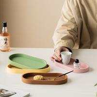 Plateau de rangement ovale en silicone, étanche, pour savon, lotion, parfum, pour salle de bain, bureau