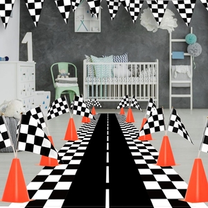 35*180cm rettangolari <span class=keywords><strong>in</strong></span> <span class=keywords><strong>plastica</strong></span> per pista da corsa <span class=keywords><strong>in</strong></span> bianco e nero pista da corsa decorazione Desktop per Runner da tavolo - Product Image 6