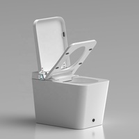 Offre Spéciale – Toilette Intelligente Automatique Moderne Blanche avec Télécommande, Siphon en S, Fixation au Sol, Cuvette en Céramique, Siège Chauffant et Veilleuse