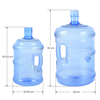Bouteille d'eau en plastique PC de 3 gallons et 5 gallons avec poignée, réutilisable, pour distributeur d'eau