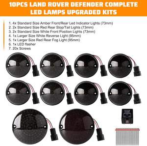 Kits de mise à niveau de feux avant, feux arrière, feux antibrouillard LED pour <span class=keywords><strong>Land</strong></span> <span class=keywords><strong>Rover</strong></span> 90/110 <span class=keywords><strong>Defender</strong></span> 1983-2016, 10x - Product Image 5