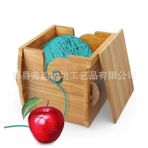 Solid Wood Yarn Bowl Square With Lid Durable Storage For Yarn Balls Knitting Tools <b>Crochet</b> <b>Hooks</b> - Product Image 4