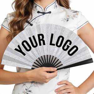 Abanicos Plegables con Logotipo Personalizado al por Mayor, Abanico de Mano Blanco para Bodas - Product Image 1