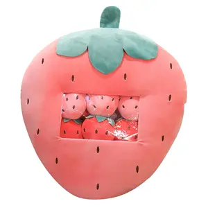 BoTu 8件一袋水果玩具毛绒软零食枕头毛绒草莓鳄梨香蕉儿童玩具生日女孩圣诞礼物