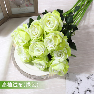 Bouquet de roses en soie verte Xinchengzhi, décoration de mariage, fleurs artificielles, arrangement de table - Product Image 4