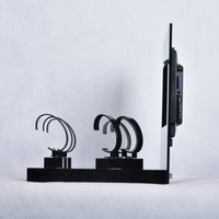 Présentoir de Comptoir en Acrylique Noir avec Écran Électronique – Vitrine de Table de Luxe pour Bijouterie