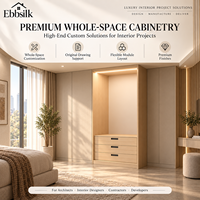 Système de placard modulaire de luxe minimaliste en contreplaqué, personnalisable à partir de dessins, pour projets d'aménagement intérieur complets