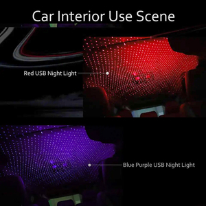 Projecteur LED USB <span class=keywords><strong>Ciel</strong></span> Étoilé pour Voiture, Accessoire Décoratif Intérieur, Lampe de Plafond pour Voiture, Lumière Étoilée 12V Rouge Bleu, Vente Chaude - Product Image 5