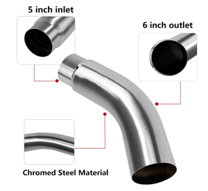 Prezzo di fabbrica in acciaio cromato punte del gomito di scarico per camion/Pickup/Diesel silenziatore di scarico modifiche dimensioni 5 ''-6'' 5 ''-7'' 5-8 - Product Image 6