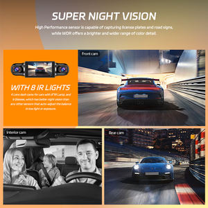 360 대시 캠 전면 및 후면 내부, 자동차용 4 채널 대시 카메라 FHD 1080Px4, 내장 Wi-Fi, 3.0 IPS 화면 - Product Image 6