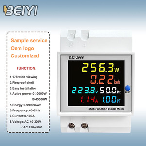 Hord 6 in1 Din Rail Monitor AC 110V 220V 100A frequenza di energia elettrica misuratore di corrente di tensione fattore di potenza attivo KWH Meter - Product Image 1