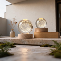 Enceintes Bluetooth portables pour fêtes, maison et bureau avec son haute fidélité et fonction d'annulation du bruit, lampe boule de cristal