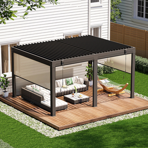 Pergola de luxe en aluminium pour l'extérieur avec toit à lames motorisé, idéale pour les zones barbecue et les terrasses - Product Image 3
