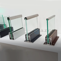 Rampe d'escalier en aluminium, en verre, en U, sans cadre, en acier inoxydable, rampe en aluminium pour balcon intérieur