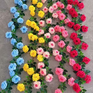 Mur de fleurs artificielles en roses, décoration de mariage, bouquet en soie, cascade de fleurs suspendues pour événements de mariage - Product Image 2
