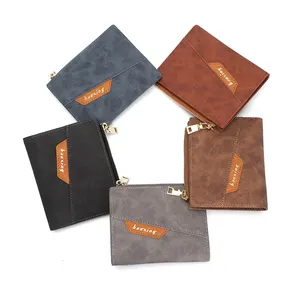 Mens Short Wallet best selling new wallet factory direct selling men's commuting card holders coin purse zipper short wallet