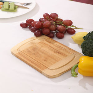 Planche à découper en bambou de cuisine avec rainure de jus planche à fromage en bambou en bois - Product Image 5