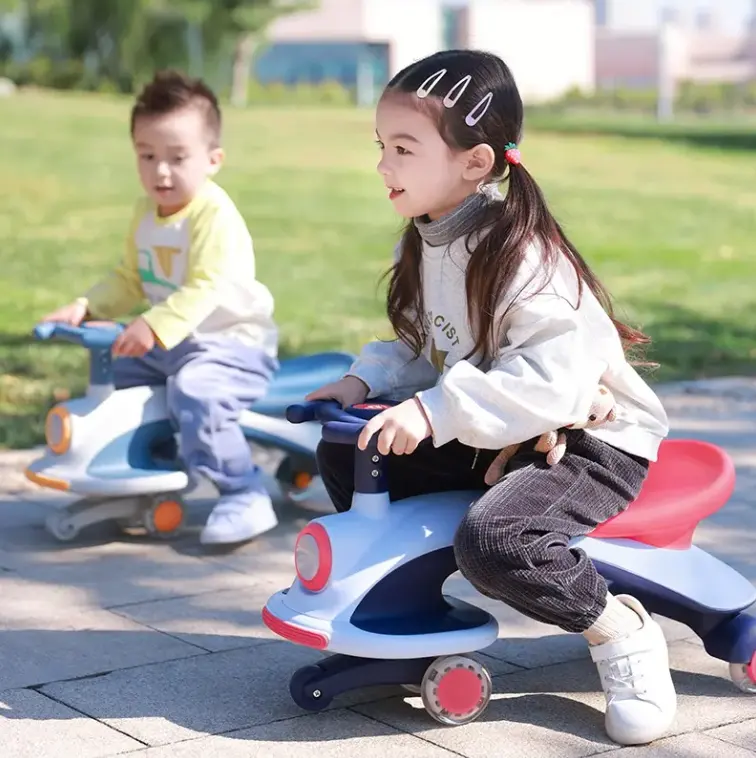 Đi xe trên xe-không có pin bánh răng hoặc bàn đạp đu xe Xoắn Lắc đi-Đồ chơi chơi ngoài trời cho bé trai và bé gái 3 tuổi