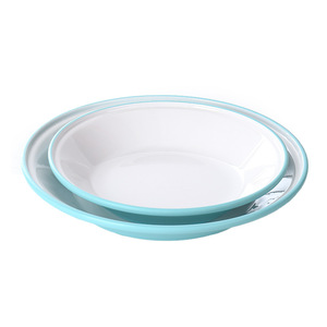 <b>Melamine</b> double-ear crayfish round <b>plate</b>, Western restaurant cold dish hot pot <b>plate</b>, buffet imitation porcelain tableware, - Product Image 1