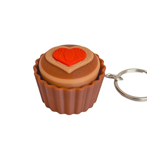 3D Printed PLA Plastic Dessert Clicker <b>Keychain</b> Creative Chocolate Button Fidget Toy Stress Relief Continuous Click Pendant - Product Image 3