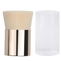 Kit de pinceaux à poudre Kabuki de luxe personnalisable en gros, manche en métal, poils synthétiques, couleur personnalisée, logo privé, utilisation pour le visage