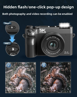 Cámara sin Espejo 5K UHD de 75MP con Doble Lente Frontal y Trasera, Pantalla Táctil IPS de 3.0 Pulgadas, Control por Aplicación WiFi, Modo Belleza, para Vlogging