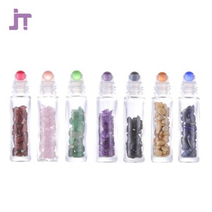 5ml 10ml 15ml Skin Care Packaging Printed Perfume Essential Oil Gemstone Roll on Glass Bottle with <b>Roller</b> Ball - Product Image 1