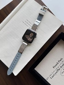 Cinturino Ibrido in Denim <span class=keywords><strong>e</strong></span> Pelle con Connettore Curvo per <span class=keywords><strong>Apple</strong></span> <span class=keywords><strong>Watch</strong></span> Ultra SE 9 <span class=keywords><strong>8</strong></span> <span class=keywords><strong>7</strong></span> 6, Elegante Cinturino con Fibbia - Product Image 4