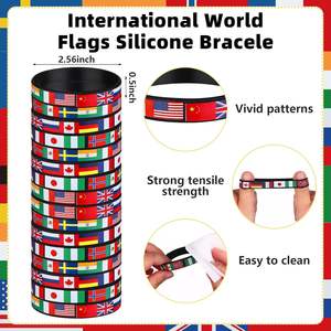 Uluslararası dünya bayrakları parti Favor hediyeler tükenmez kalemler dünya dekor etrafında seyahat gezisi için kauçuk bilezik - Product Image 4