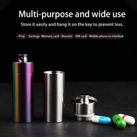 TGZUO Boîte à pilules industrielle en acier inoxydable étanche, conteneur porte-clés EDC, mini rangement de poche pour pilules, boucles d'oreilles, carte SIM
