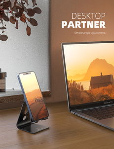 Soporte ajustable para teléfono móvil Lamicall A al por mayor, soporte de escritorio de aluminio, base de metal, soporte tipo cuna, oferta al por mayor - Product Image 3