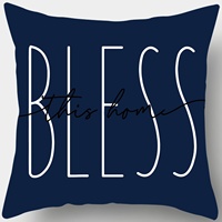 Housses de coussin décoratives Kongyu Home Textiles à motif floral bleu avec lettres, ensemble de housses de coussin pour salon, canapé, chaise