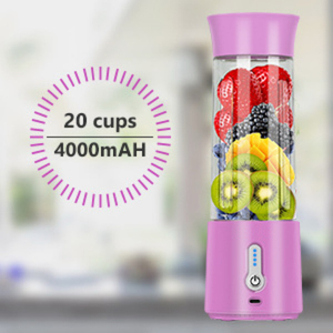 เครื่องปั่นน้ำผลไม้พกพา ราคาโรงงาน ปลอดสาร BPA ชาร์จผ่าน USB ใช้แบตเตอรี่ สำหรับทำสมูทตี้ เหมาะสำหรับการเดินทางกลางแจ้ง รับทำโลโก้ตามสั่ง - Product Image 1