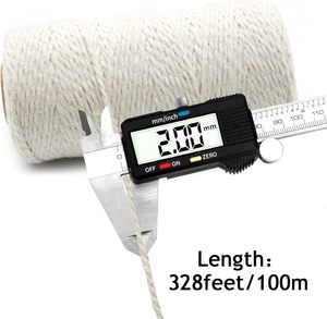 Cordel <span class=keywords><strong>de</strong></span> Yute Natural <span class=keywords><strong>de</strong></span> 2 mm, Blanco y Negro, Cordel <span class=keywords><strong>de</strong></span> Algodón Resistente para Cocina, Carnicería, Manualidades, Jardinería, para Cocinar, Empacar, Manualidades - Product Image 2