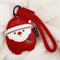 Breloque de sac en cuir personnalisée Père Noël, mignonne et festive, à suspendre pour sac à main
