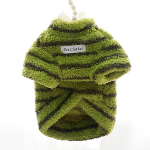 Striped Fleece Sweater For Small Dogs Autumn Winter Warm Pet <b>Clothes</b> Cute Design Hoodie Bichon Frise Teddy Pomeranian - Product Image 4