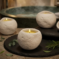 Décor de maison en forme de boule, personnalisé, à petite rainure, cire de soja, porte-bougie parfumé, Unique, en céramique