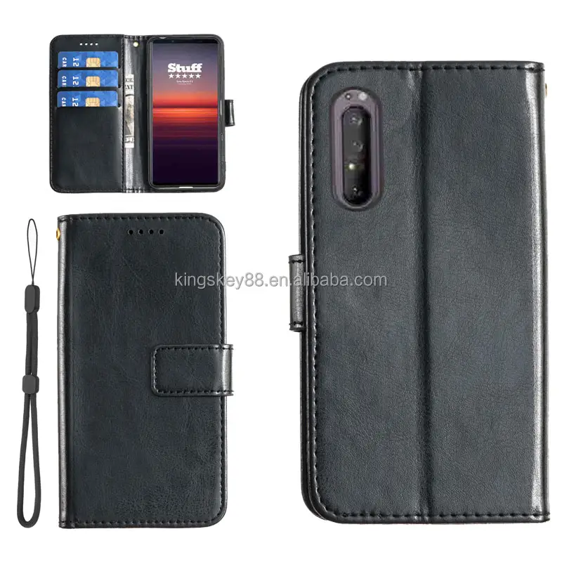 High Protect Custom Logo Leather Wallet Case Phone Cover For SONY L4/3/2/1 Z6 Z5 For Xperia 5II 10 II PU TPU 3 In 1 Flip Case