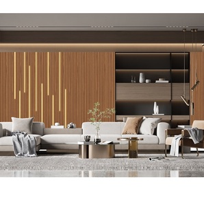 Paneles Decorativos de Pared Modernos de MDF Acanalado de 18 mm con Textura de Madera para Aplicaciones de Diseño de Interiores - Product Image 1