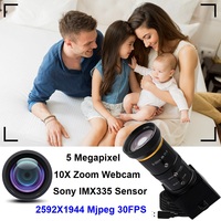 ELP 5 Megapiksel Geniş Açılı USB Web Kamerası CS5-50mm 10X Zoom Sürücüsüz Tak ve Çalıştır, Canlı Yayın ve Güvenlik İzleme için