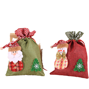 Decoraciones Navideñas para Niños, Bolsas de Yute con Cordón para Guardar Dulces y Galletas, con Diseño Festivo de Santa Claus - Product Image 4