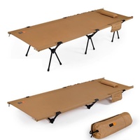 Lit de camp pliant extra large en alliage d'aluminium 7075, portable, double hauteur, pour la sieste en extérieur