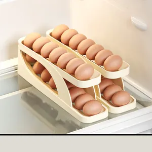 Refrigerator Plastic Egg Storage Box Bin Food Storage Container Set Sliding Type China Wholesale Egg Roller Rack Storage Box